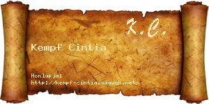 Kempf Cintia névjegykártya